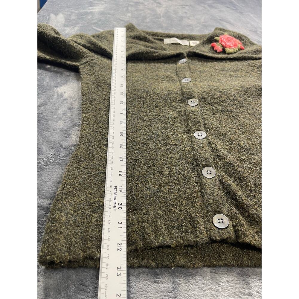 Sleeping on Snow Anthropologie Cardigan Sweater S Olive Green Wool Blend - Picture 6 of 9